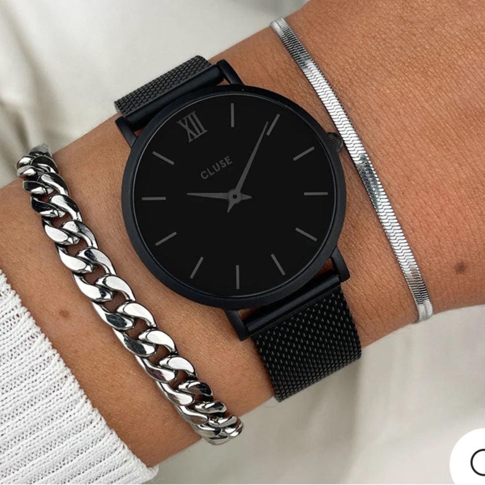 Cluse Minuit Mesh Watch - Full Black
